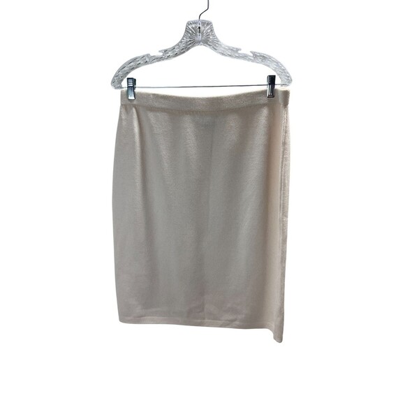 St John Skirt Size 12 Santana Knit Women's Off White Wool Blend - Picture 1 of 6